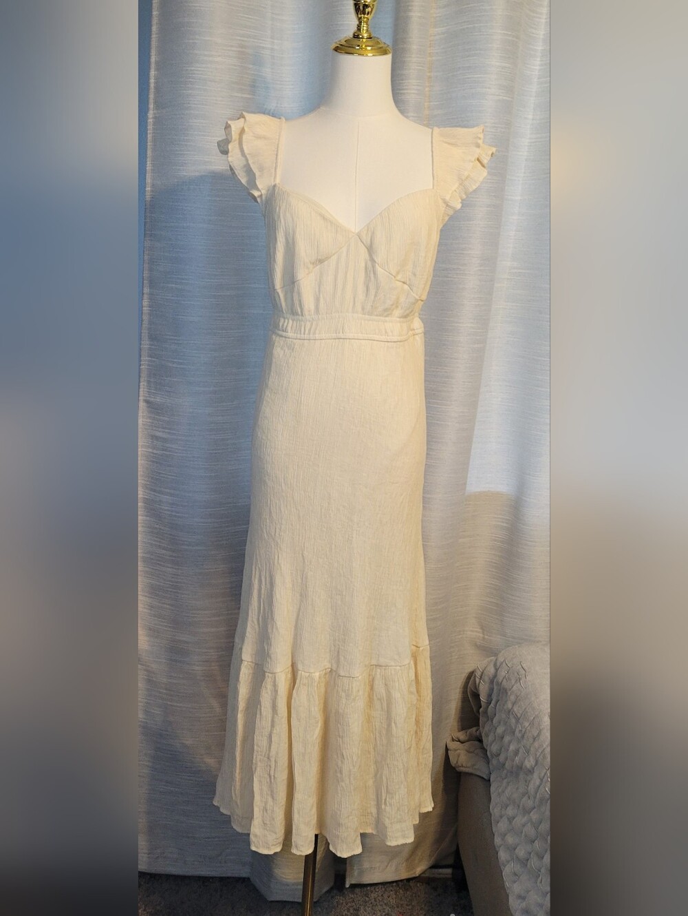 mine Cream Maxi Dress with Ruffle Tier